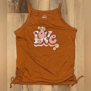 Wonder Nation Orange Floral Love Tank Top